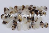 CTD2870 Top drilled 12*25mm - 18*45mm sticks Montana agate beads