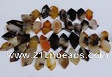 CTD2871 Top drilled 12*25mm - 18*45mm sticks agate gemstone beads