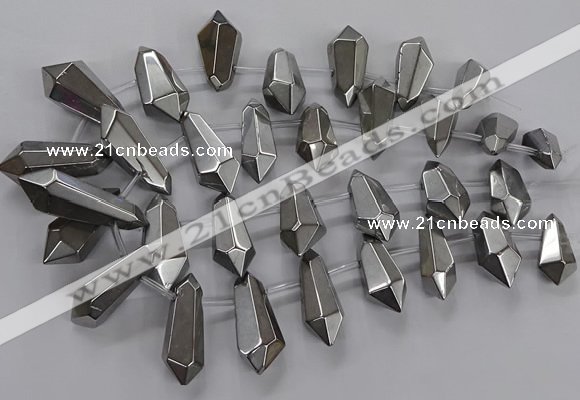 CTD2879 Top drilled 15*20mm - 22*50mm sticks plated quartz beads