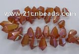 CTD2881 Top drilled 15*20mm - 22*50mm sticks plated quartz beads