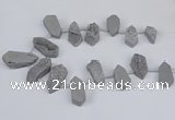 CTD2901 Top drilled 15*25mm - 25*55mm freeform plated druzy agate beads