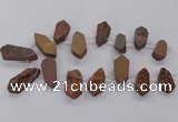 CTD2903 Top drilled 15*25mm - 25*55mm freeform plated druzy agate beads