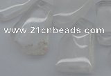 CTD300 Top drilled 15*20mm - 20*25mm freeform white crystal beads