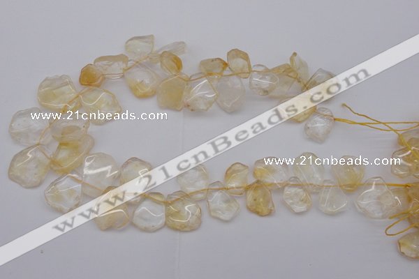 CTD302 Top drilled 15*20mm - 20*25mm freeform citrine gemstone beads