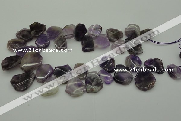 CTD304 Top drilled 15*20mm - 20*25mm freeform dogtooth amethyst beads