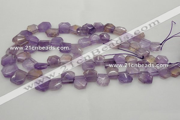 CTD316 Top drilled 15*18mm - 18*20mm faceted freeform ametrine beads