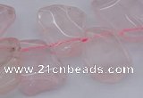 CTD320 Top drilled 15*20mm - 20*25mm freeform rose quartz beads