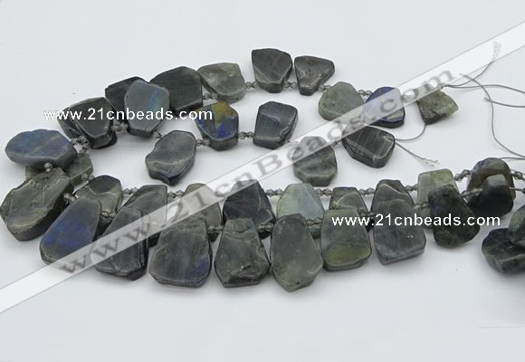 CTD334 Top drilled 15*20mm - 25*30mm freeform labradorite beads