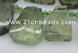 CTD337 Top drilled 15*20mm - 25*30mm freeform green rutilated quartz beads