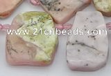 CTD339 Top drilled 15*20mm - 25*30mm freeform pink opal beads