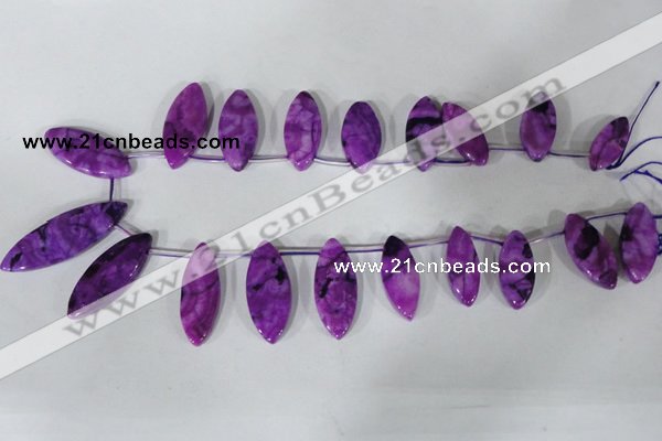 CTD34 Top drilled 10*24mm – 17*40mm marquise crazy lace agate beads