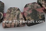 CTD3508 Top drilled 15*20mm - 25*30mm freeform rhodonite beads