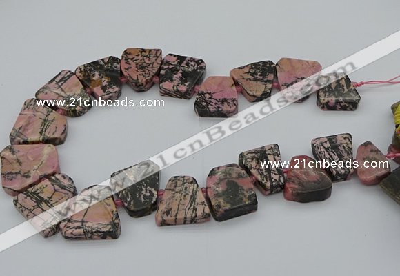 CTD3508 Top drilled 15*20mm - 25*30mm freeform rhodonite beads