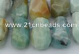 CTD3528 Top drilled 10*15mm - 15*25mm faceted nuggets amazonite beads