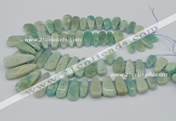 CTD3530 Top drilled 10*22mm - 15*45mm freeform amazonite beads