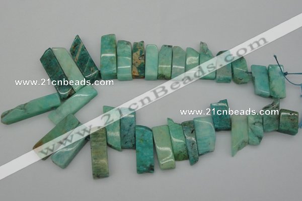 CTD355 Top drilled 10*28mm - 10*50mm wand Russian amazonite beads