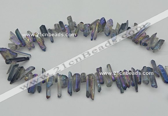 CTD3551 Top drilled 10*20mm - 12*30mm sticks plated quartz beads