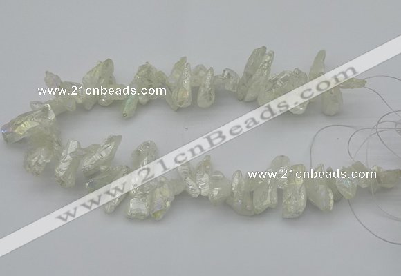 CTD3553 Top drilled 10*20mm - 12*30mm sticks plated quartz beads