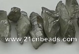 CTD3558 Top drilled 10*20mm - 12*30mm sticks plated quartz beads