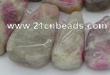 CTD3566 Top drilled 10*20mm - 20*45mm freeform pink tourmaline beads