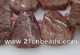 CTD3571 Top drilled 15*20mm - 25*30mm freeform strawberry quartz beads