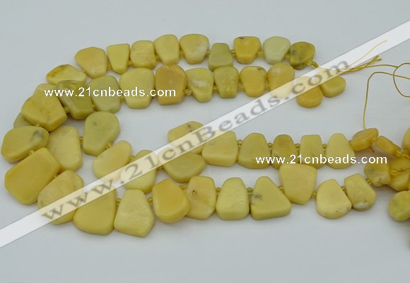 CTD3572 Top drilled 15*18mm - 22*30mm freeform yellow jade beads