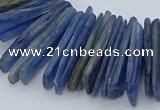 CTD3585 Top drilled 2*15mm - 5*40mm sticks blue kyanite beads