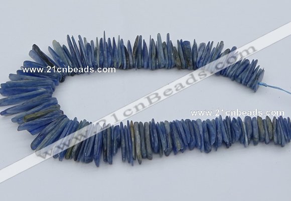 CTD3585 Top drilled 2*15mm - 5*40mm sticks blue kyanite beads