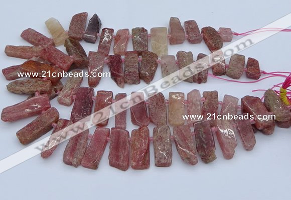 CTD3588 Top drilled 10*20mm - 12*40mm sticks strawberry quartz beads