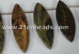 CTD36 Top drilled 10*24mm – 15*50mm marquise brecciated jasper beads