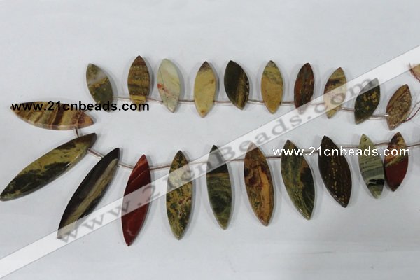 CTD36 Top drilled 10*24mm – 15*50mm marquise brecciated jasper beads