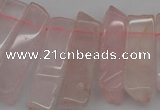 CTD361 Top drilled 10*28mm - 10*50mm wand rose quartz beads