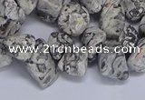 CTD3614 Top drilled 10*14mm - 13*18mm nuggets grey picture jasper beads