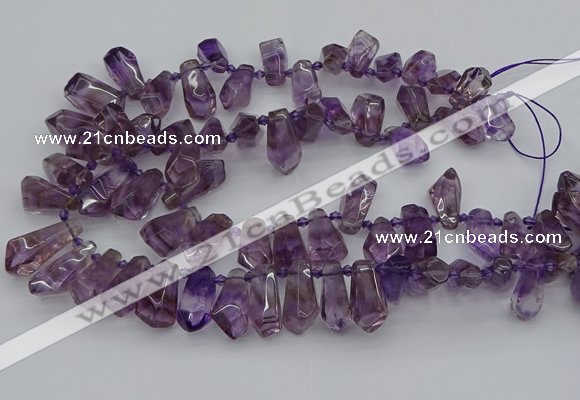 CTD3621 Top drilled 9*18mm - 16*30mm faceted nuggets ametrine beads