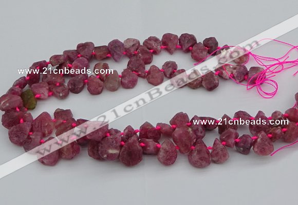 CTD3626 Top drilled 10*15mm - 15*20mm freeform pink tourmaline beads