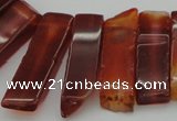 CTD363 Top drilled 10*28mm - 10*55mm wand red agate beads