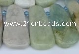 CTD3637 Top drilled 10*20mm - 15*45mm freeform aquamarine beads