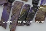 CTD3640 Top drilled 6*15mm - 10*35mm sticks charoite beads