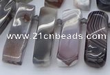 CTD3641 Top drilled 8*20mm - 10*35mm sticks botswana agate beads