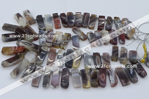 CTD3641 Top drilled 8*20mm - 10*35mm sticks botswana agate beads