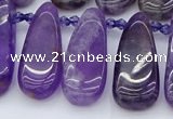 CTD3646 Top drilled 10*20mm - 15*45mm freeform matte amethyst beads