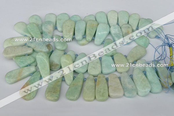 CTD3648 Top drilled 10*20mm - 15*45mm freeform amazonite beads