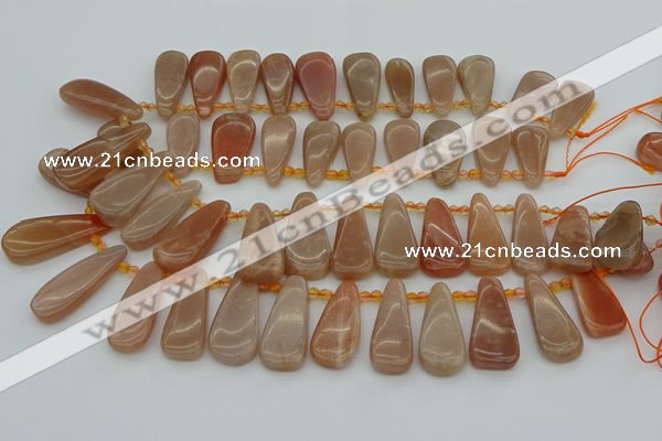 CTD3649 Top drilled 10*20mm - 15*45mm freeform moonstone beads