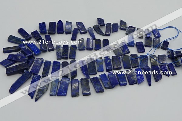 CTD3654 Top drilled 6*15mm - 10*25mm sticks lapis lazuli beads