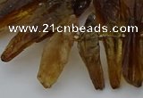 CTD3668 Top drilled 6*11mm - 11*35mm sticks quartz beads