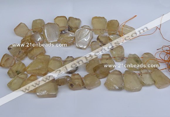 CTD3681 Top drilled 15*20mm - 25*30mm freeform plated white crystal beads