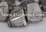 CTD3683 Top drilled 15*20mm - 25*30mm freeform plated white crystal beads