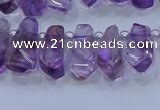 CTD3690 Top drilled 6*16mm - 10*25mm sticks amethyst beads