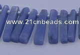 CTD3694 Top drilled 6*15mm - 8*35mm sticks blue angel skin gemstone beads