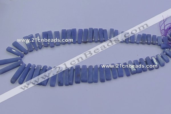 CTD3694 Top drilled 6*15mm - 8*35mm sticks blue angel skin gemstone beads